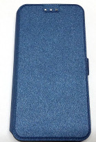 Кожен калъф тефтер стойка и клипс FLEXI Book Style за Sony Xperia E4 тъмно син